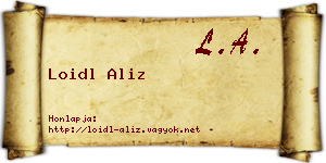 Loidl Aliz névjegykártya